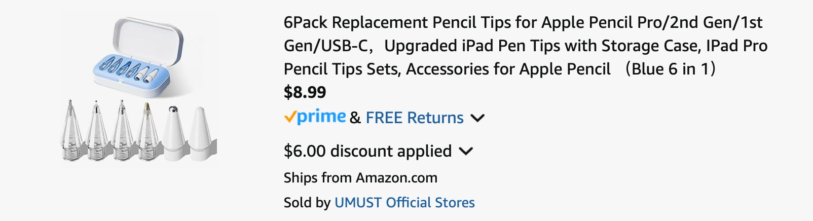 Amazon iPad Pencil Replacement Tips 6-Pack 2025