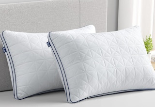 pillows resting on bed