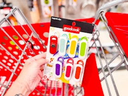 hand holding a set of goodcook magnetic bag clips at target
