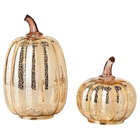 Illuminated Mercury Glass Pumpkins