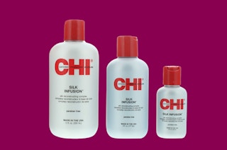 three bottles of hair care products