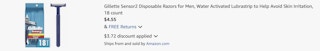Amazon Gillette Sensor2 Razors 2025