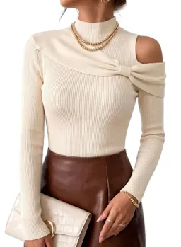 Women's Off-the-Shoulder Bow Sweater
