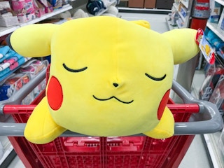 Target Pokemon Pikachu plush pillow in a cart
