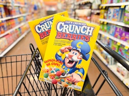 quaker cereal in shopping cart