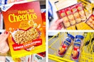 dollar general honey nut cheerios, planters, ritz 3-photo collage