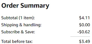 an amazon order summary ending in $3.49