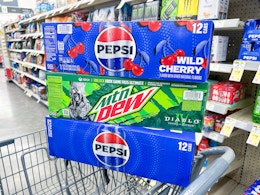 Pepsi, MTN Dew, and Starry Soda 12-Packs, $4.33 Each at Walgreens card image