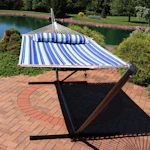 Quilted 2-Person Hammock with Stand