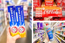 Arm & Hammer Toothepaste, Coca-Cola Soda & Windex Foam Spray