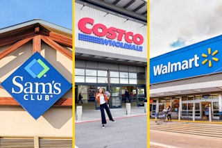 some of the cheapest grocery stores in America. Sam's Club, Costco, and Walmart