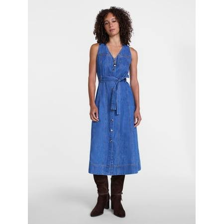 Women's Denim Midi Dress