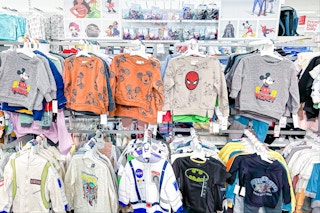 Target Kids' clothing section, Disney apparel
