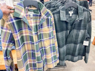 two plaid shirt jackets