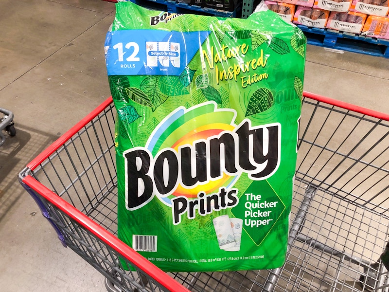 costco bounty paper towels in cart