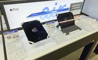 area shot of apple ipad air products at walmart