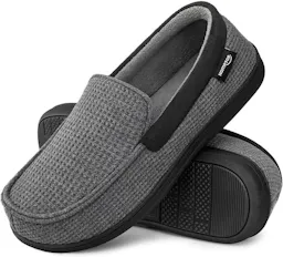 Men's Knit Moccasin Slippers