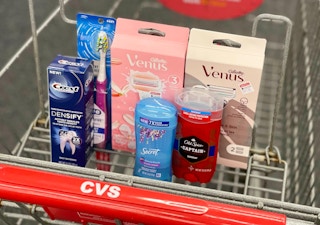 oral care, razors, and deodorant in cvs cart