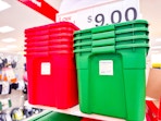 storage totes sitting on a target shelf