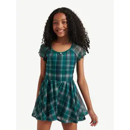 Kids' Mesh Plaid Romper