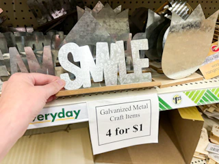 dollar tree galvanized metal smile sign