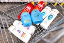 pantene, loreal, elvive, dove, and ogx shampoo conditioner in a shopping cart