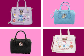 Disney Stitch, Bluey, and Minnie Mouse, and Hello Kitty crossbody bags