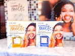 2 packages of olay cleansing melts on a display