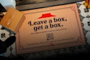 pizza hut leave a box get a box welcome mat with a qr code