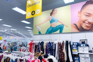 women's apparel clearance signage and area at target