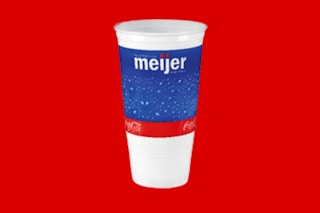 meijer fountain drink on red background