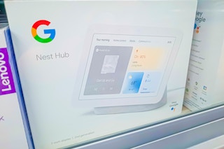 Google Nest Hub: Close up shot in Walmart store