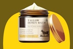 a brown jar of beef tallow cream