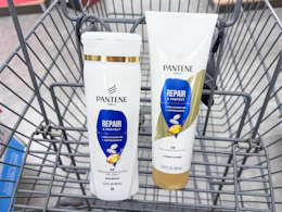 pantene hair care items in walgreens cart