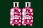 tow red and pink bottles of lotion