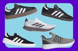 These Insane Adidas Shoe Deals Won't Last — $8 Kids' Slides, $19 Adult Sneakers card image