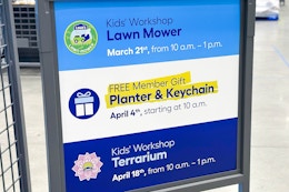 signage in lowes for member rewards for march and april