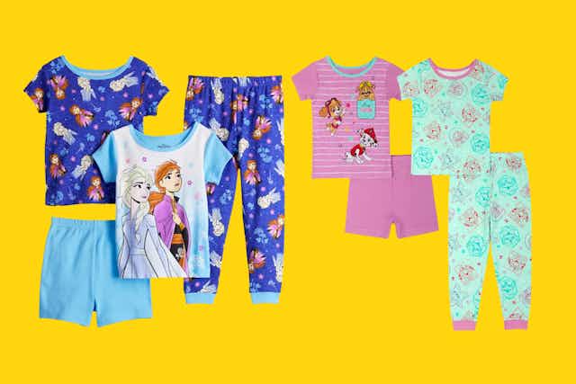 Toddlers' Frozen and Paw Patrol 4-Piece Pj Sets, $14 at Kohl's (Reg. $40) card image