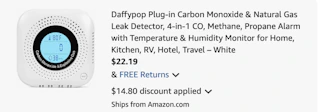 gas leak detector Amazon receipt