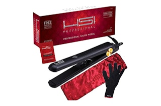 A HSI hair straightener and related accessories.