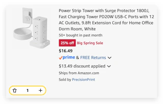 Power Strip Tower with Surge Protector