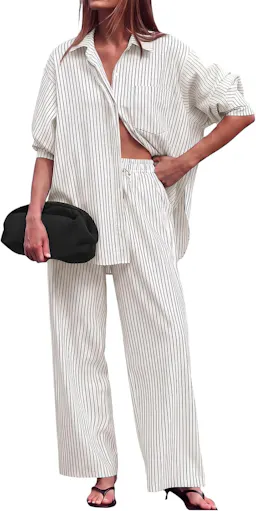 Women's Striped Lounge Pants Set