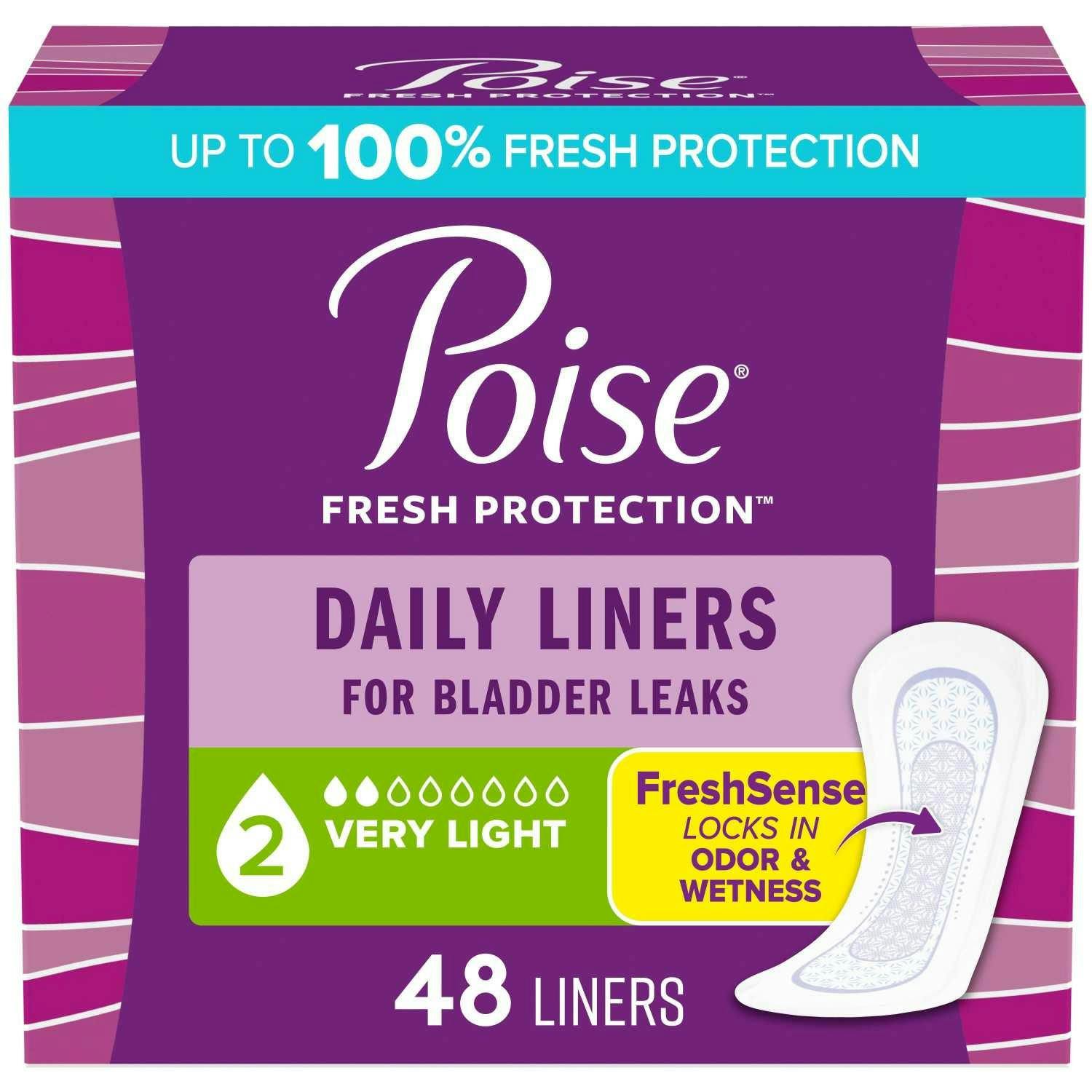 2 Poise Panty Liner Packs