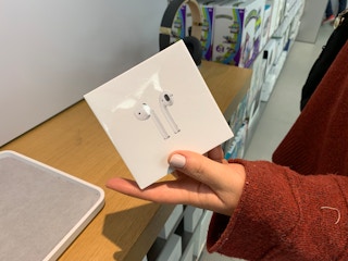 AirPods in the Apple Store.