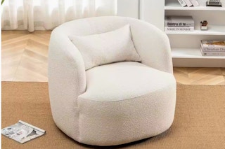 Home Depot polyester barrel chair with swivel
