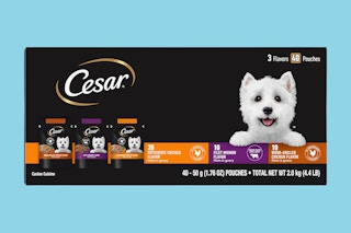 a package of cesar dog food
