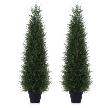 Artificial Cedar Topiary Trees 2-Pack
