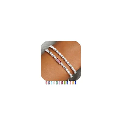 Beaded Birthstone Bracelet, 7 in