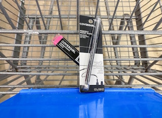 covergirl perfect point eyeliner and exhibitionist lipstick in walmart cart