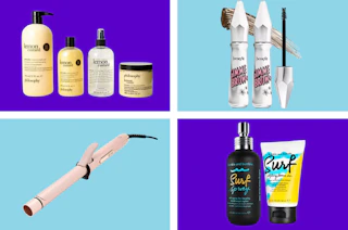 beauty products in a collage